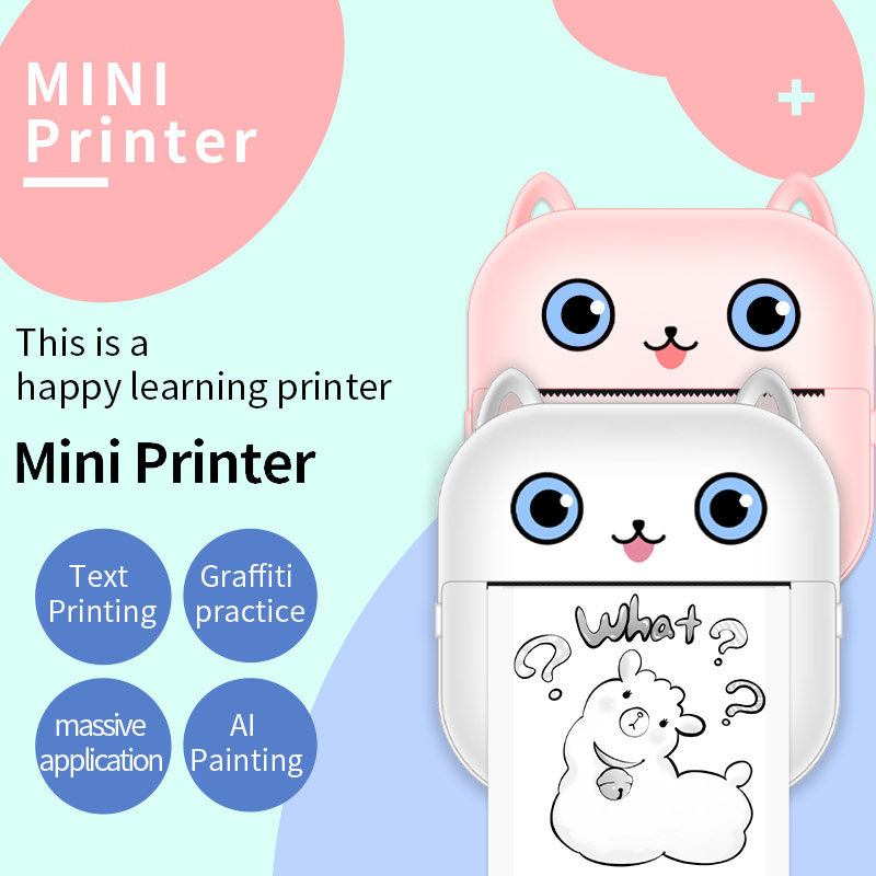 Portable Mini Inkless Bluetooth Printer Grey Dot Print Available